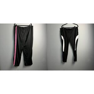 Bundle of 2 Danskin Now Athletic Pants Black Pink Stripe‎ Mesh Side Leggings XXL